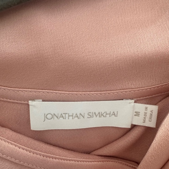 Jonathan Simkhai Soft Pink Asymmetric Blouse - Picture 3 of 4